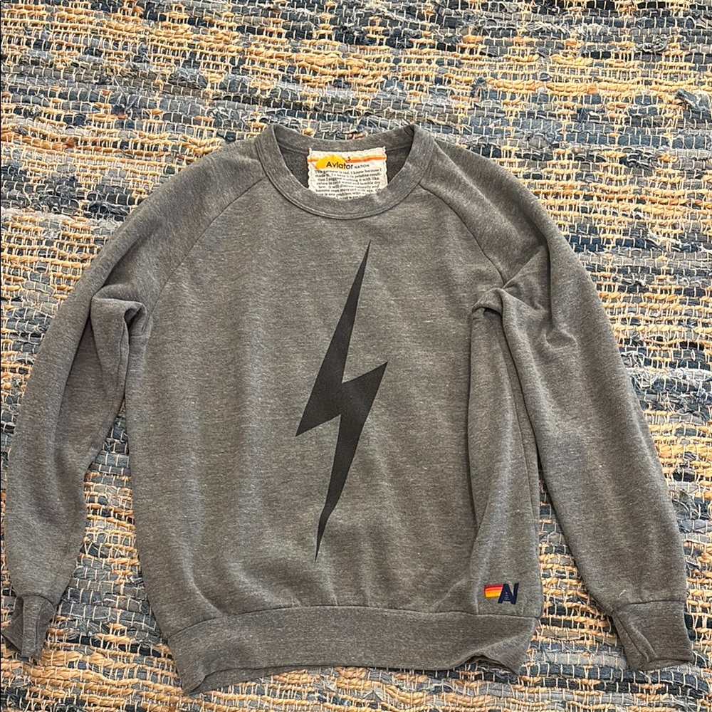 Gray Lightning Bolt Sweater